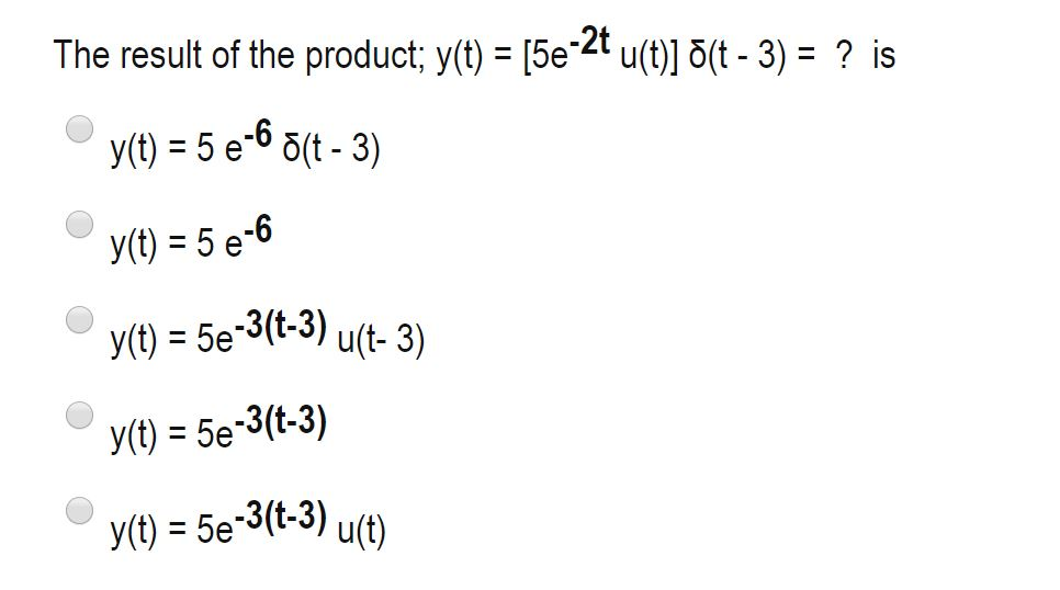 Solved The Result Of The Product Y T 5e4 U T O T 3 Chegg Com