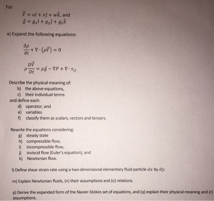 Solved For V Vector U I Cap V J Cap W K Cap And G Chegg Com