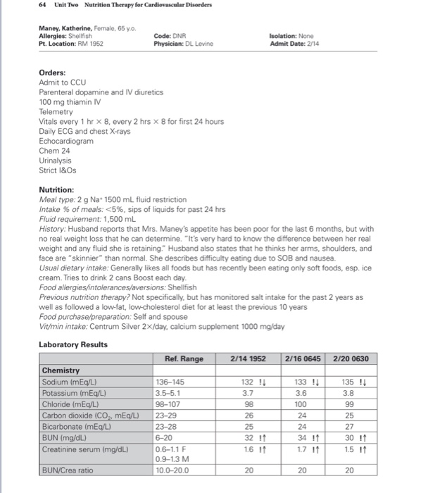 Cardiovascular case study worksheet picture