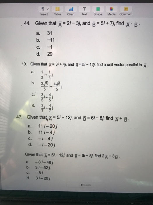 Solved It V Insert Table Chart Text Shape Media Comment G Chegg Com