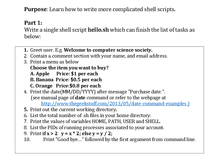 Solved Purpose Learn How To Write More Complicated Shell Chegg Com<script async src=