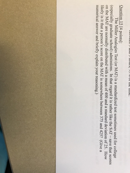 Solved Question 15 4 Points The Miller Analogies Test