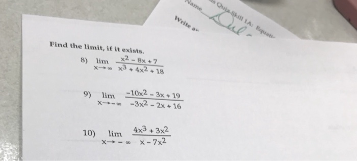 2 9 7 10 0. Lim x 2 (2x^2-3x + 4). Lim x'2 2x-9x+10/x2+3x-10. Lim x^2-7x+10/2x^x+4x+3. ) ; X X X Lim x 3 2 2 8 2 8.