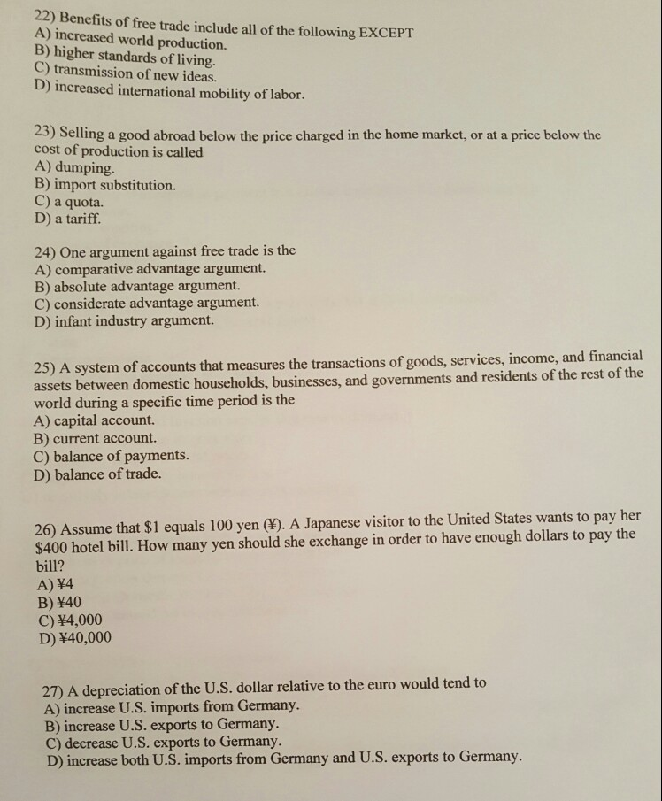 22 Benefits Of Free Trade Include All Of The Following Except A Increased World 22 Benefits Of Free Trade Include All Of The Following Except A Increased World