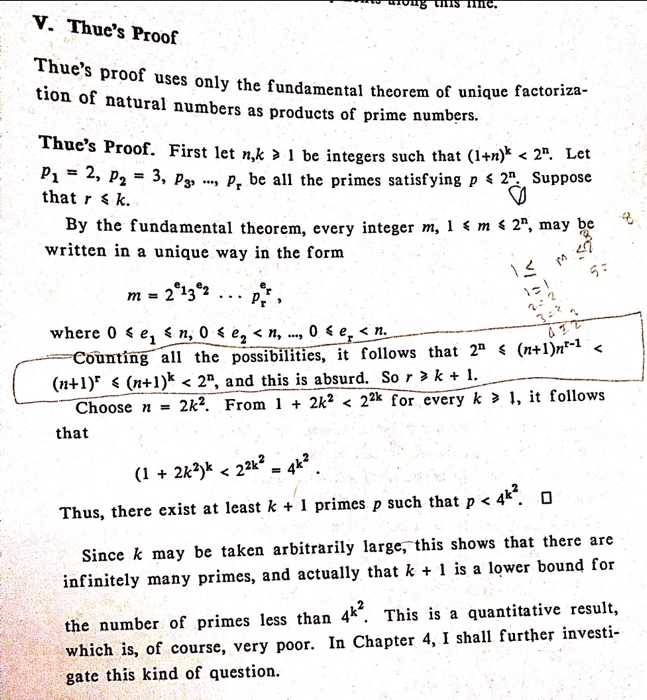 Solved V Thue S Proof Ue S Proof Uses Only The Fundament Chegg Com