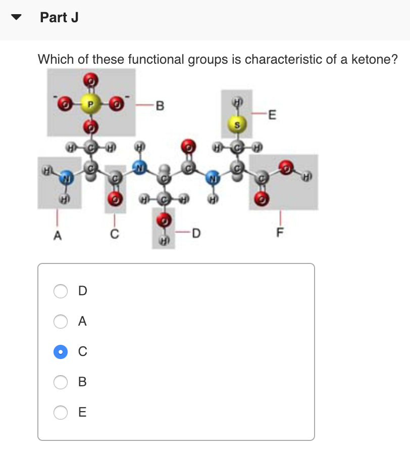 Solved Part Which of these is a carbonyl group? O F Par J | Chegg.com