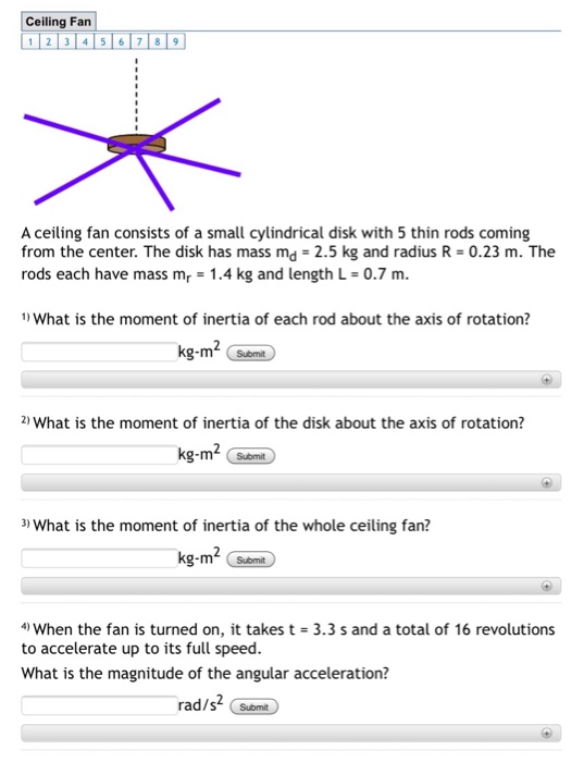 Solved Ceiling Fan 1234 5 6 7819 A Ceiling Fan Consists O