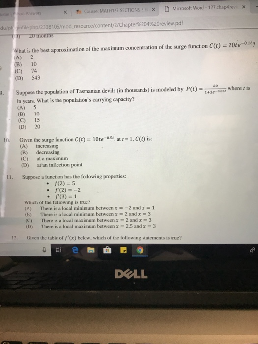 Solved X Th Course Math127 Sections 5x Microsoft Word 1 Chegg Com