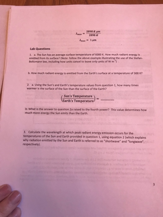Solved 28 Lab Questions 1 A The Sun Has An Average Su Chegg Com