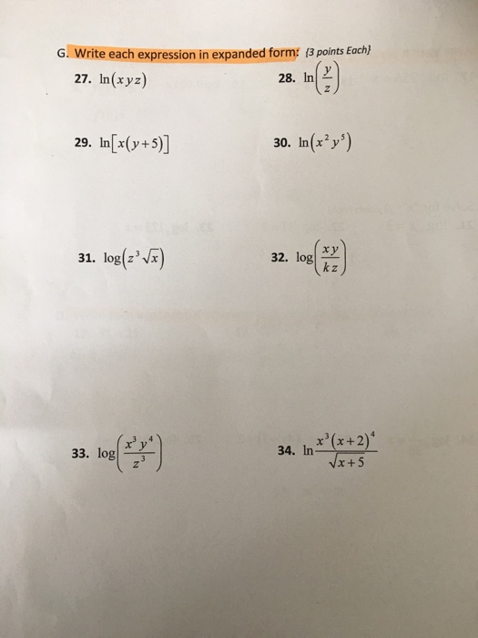 Solved Write Each Expression In Expanded Form In Xyz I Chegg Com