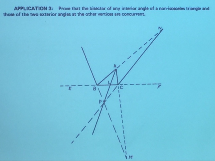 Solved Prove That The Bisector Of Any Interior Angle Of A