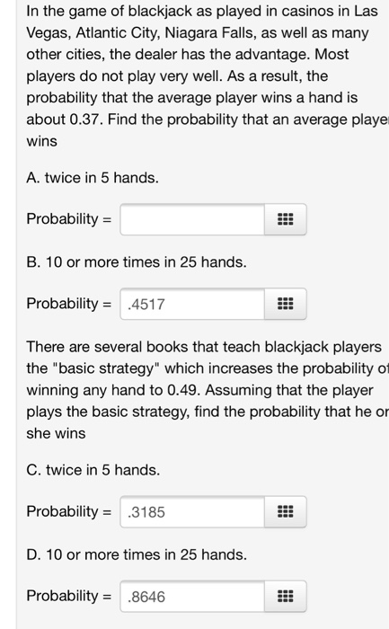 Blackjack probability theory