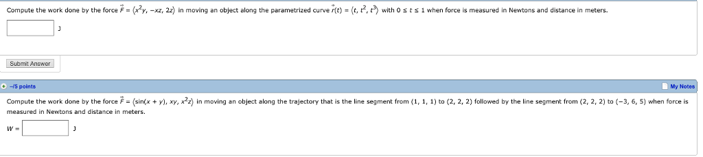 Solved Compute The Work Done By The Force F X2y U 22 I Chegg Com