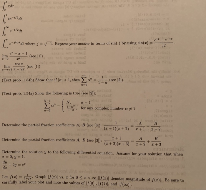 Solved Te 2dt E T 2dt E Jkutdt Where J I Express Your Chegg Com