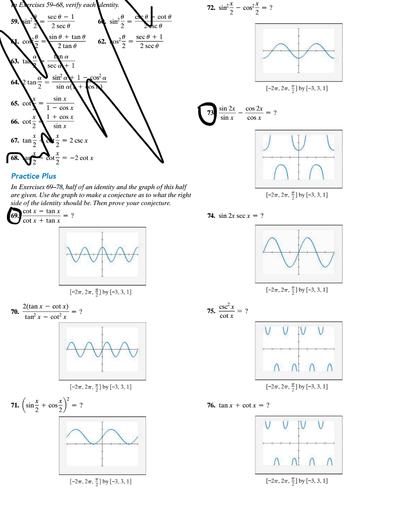 Solved Half Of An Identity And The Graph Of This Half Are Chegg Com