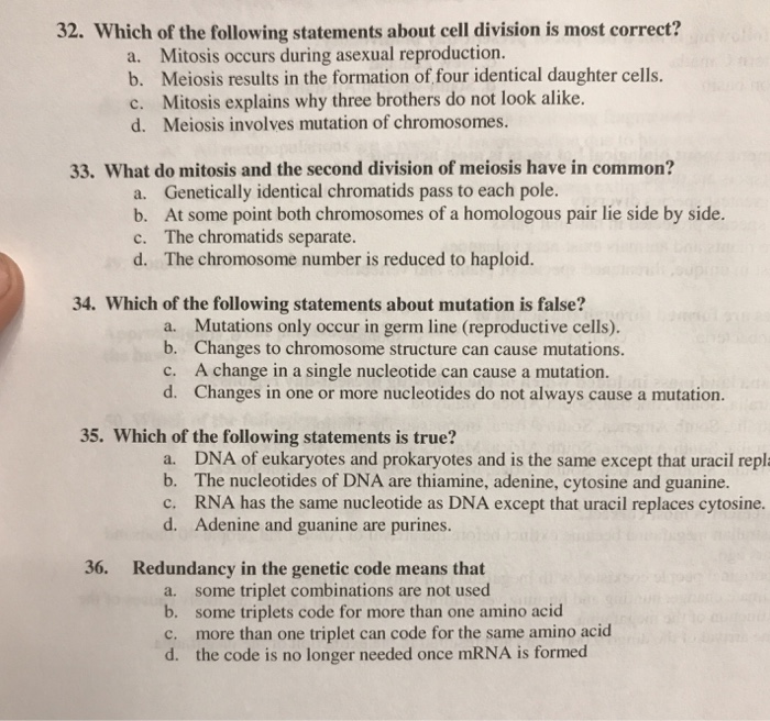 Solved 32. Which Of The Following Statements About Cell D