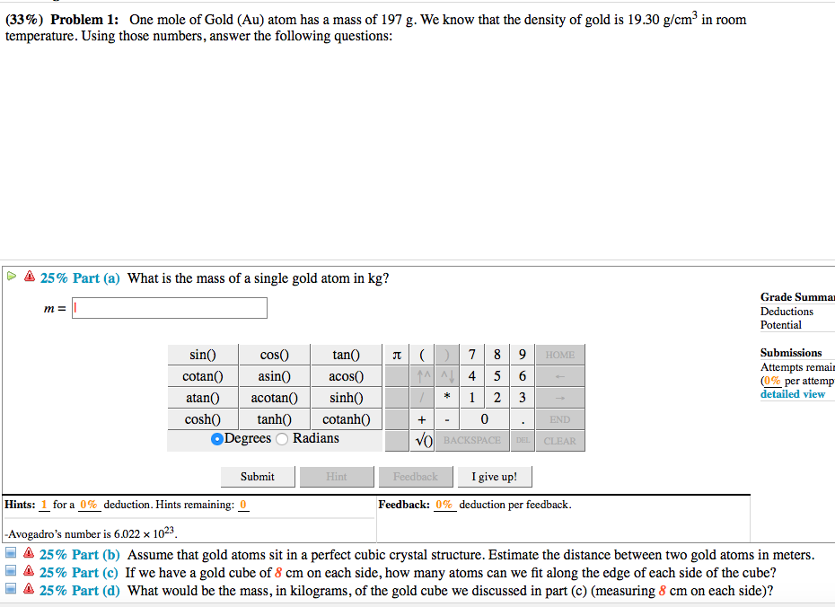 Solved 33 Problem 1 One Mole Of Gold Au Atom Has A Chegg solved-33-problem-1-one-mole-of-gold-au-atom-has-a-chegg