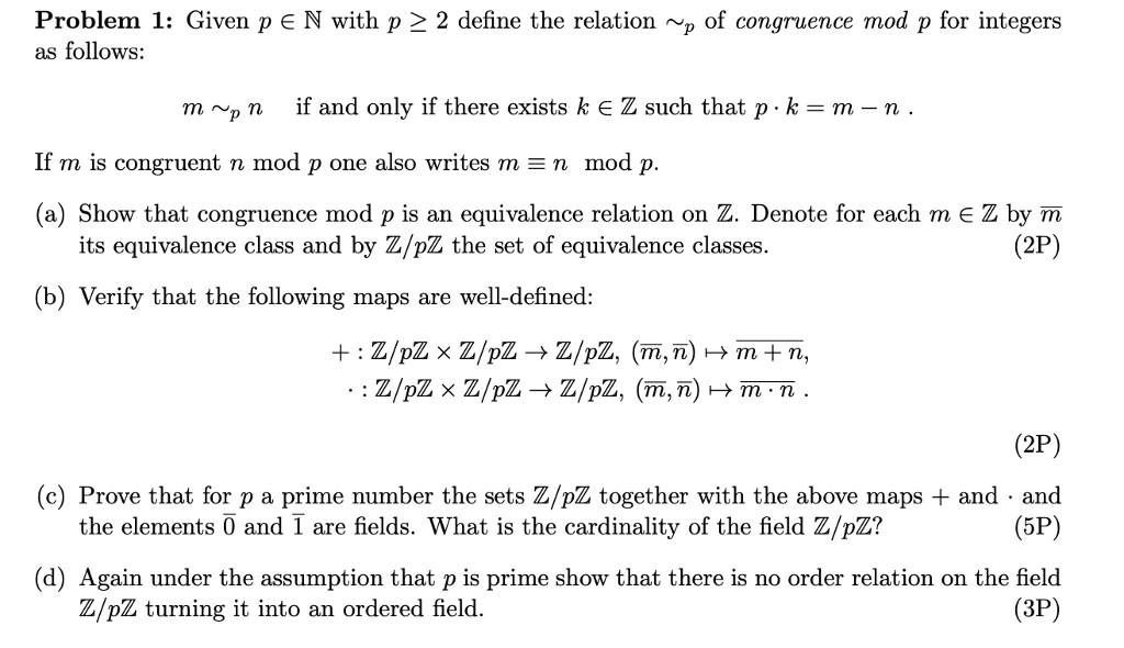 Solved Problem 1 Given P Ye N With P As Follows 2 Define Chegg Com
