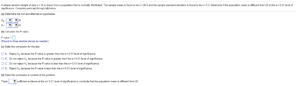 Solved A Simple Random Sample 0 Size N 15 S Drawn Rom A P Chegg Com