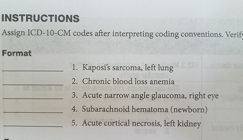 Solved: INSTRUCTIONS Assign ICD-10-CM Codes After Interpre ...