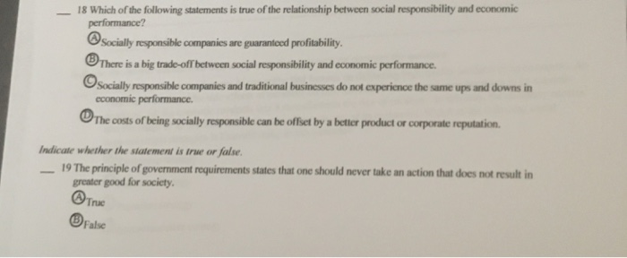 Solved 8 Which Of The Following Statements Is True Of The