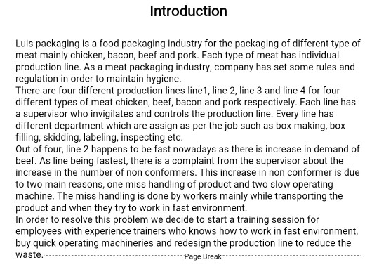 Food packaging Introduction