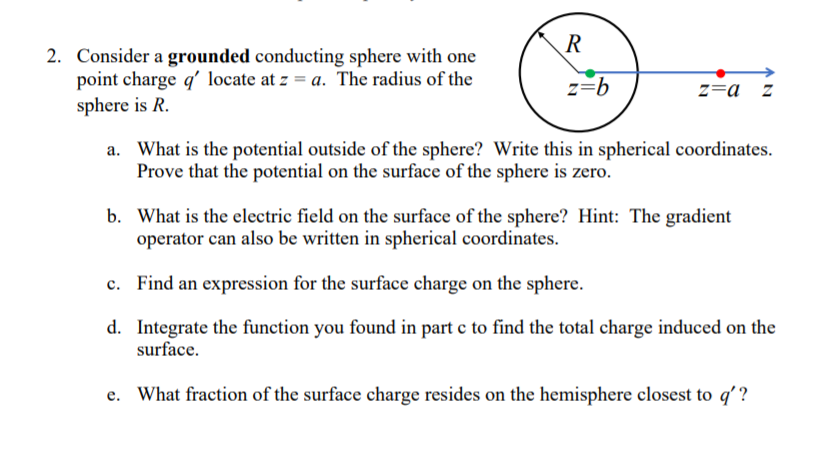 Solved Ir 2 Consider A Grounded Conducting Sphere With O Chegg Com