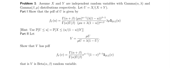 Solved Problem 1 Assume X And Y Are Independent Random Va Chegg Com