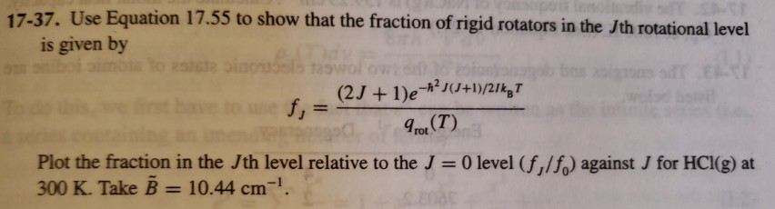 Solved 17 37 Use Equation 17 55 To Show That The Fractio Chegg Com