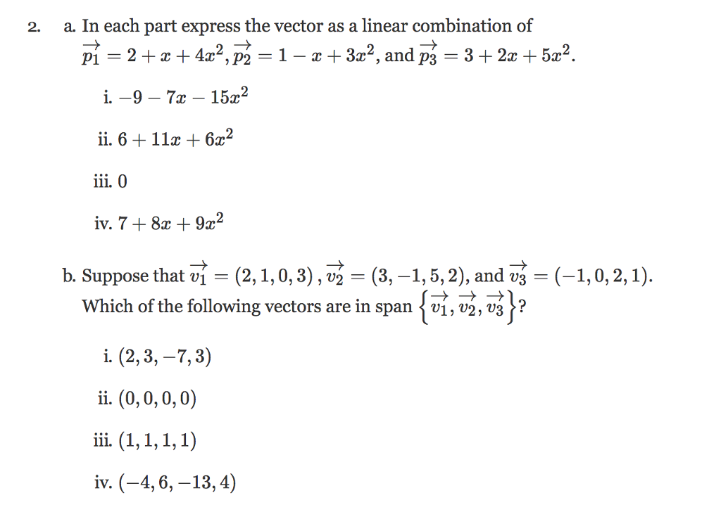 3 A I Show That The Vectors V 1 2 3 4 02 Chegg Com