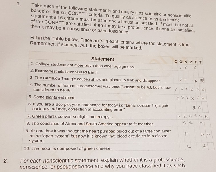 Solved 1. Take each of the following statements and qualify | Chegg.com