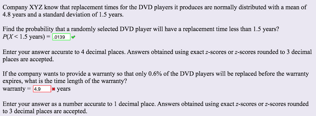 Solved Company Xyz Know That Replacement Times For The Dv Chegg Com