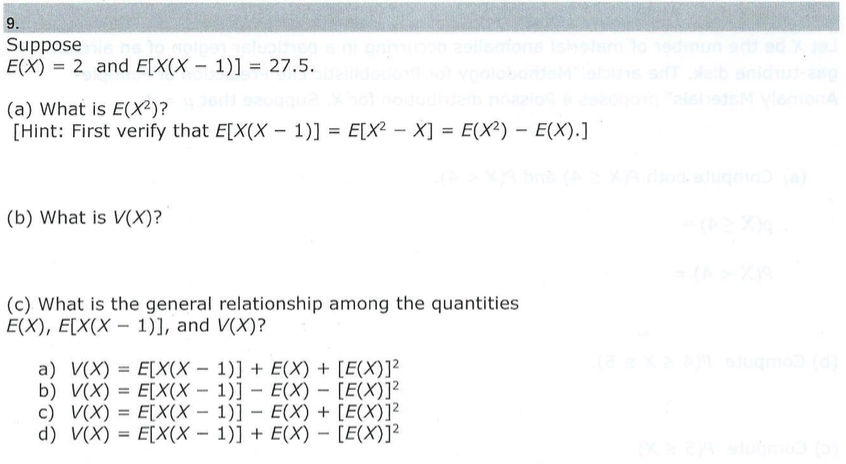 Solved Suppose E X 2 And E X X 1 27 5 A What Is E X2 Chegg Com