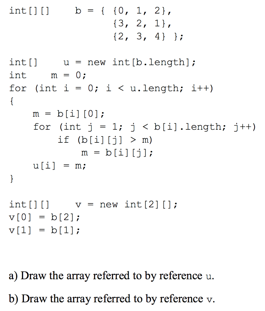 Solved Int B 0 1 2 Int U New Int B Length Chegg Com