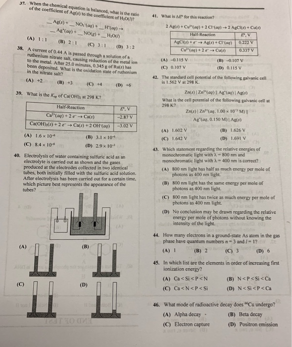 Solved When The Chemical Equation Is Balanced What Is Th Chegg Com