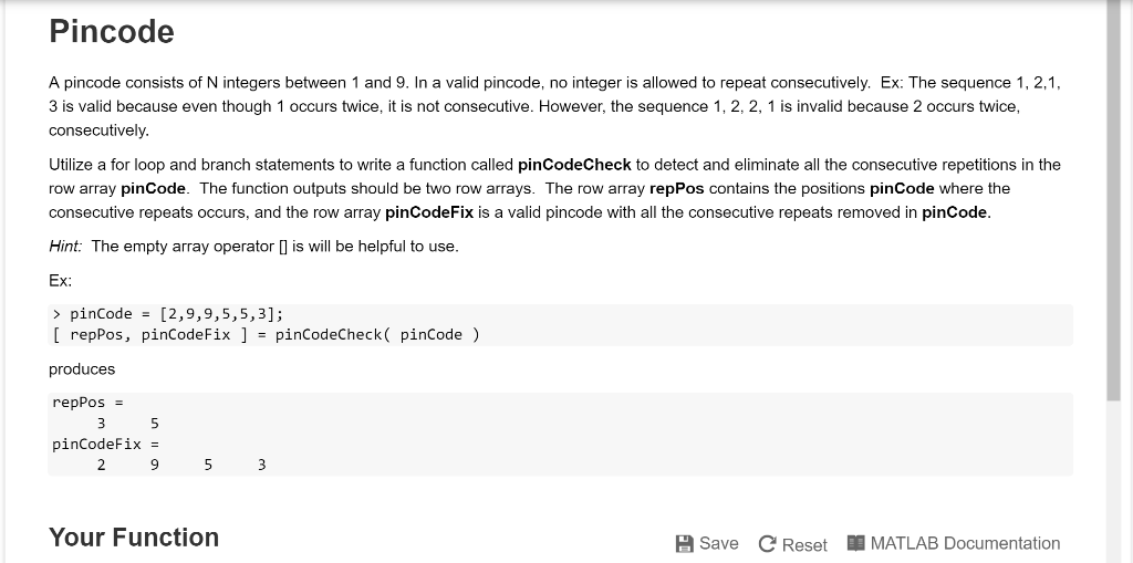 Pincode A pincode consists of N integers between 1 and 9. In a valid pincode, no integer is allowed to repeat consecutively.