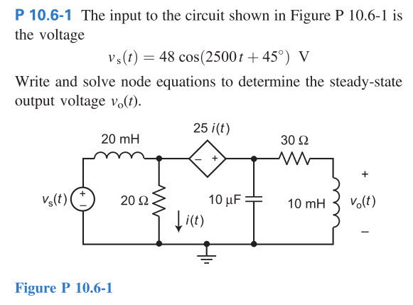 Solved P 10 6 1 The Input To The Circuit Shown In Figure Chegg Com