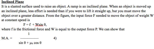 Solved Inclined Plane It is a slanted surface used to raise | Chegg.com