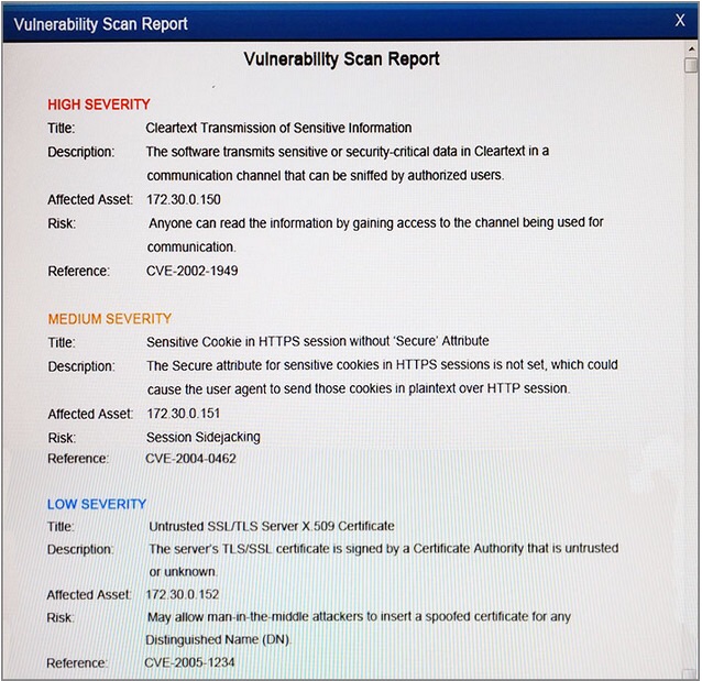 Vulnerability Scan Report Vulnerability Scan Report HIGH SEVERITY Title: Cleartext Transmission of Sensitive Information Desc