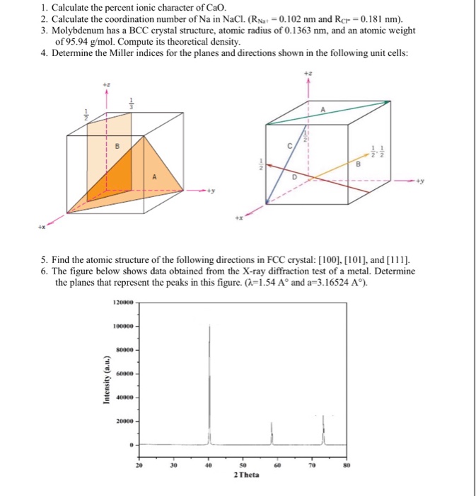 Solved 1. Calculate The Percent Ionic Character Of CaO. 2