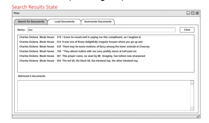 Search Results State Pirex Search for Documents Load Documents Summarize Documents Query: box Clear Charles Dickens Bleak Hou