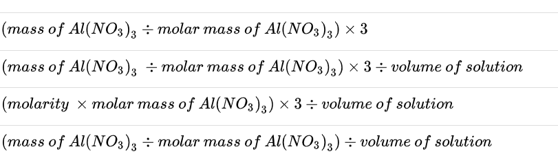 Solved When 3.0 Grams Of Al(NO3)3 Is Dissolved In 1.50 L