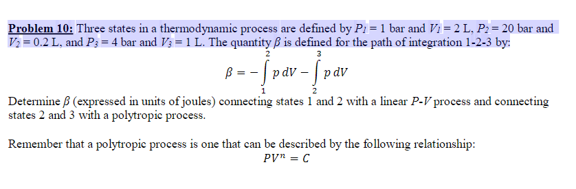 Solved Problem 10 Three States In A Thermodynamic Proces Chegg Com