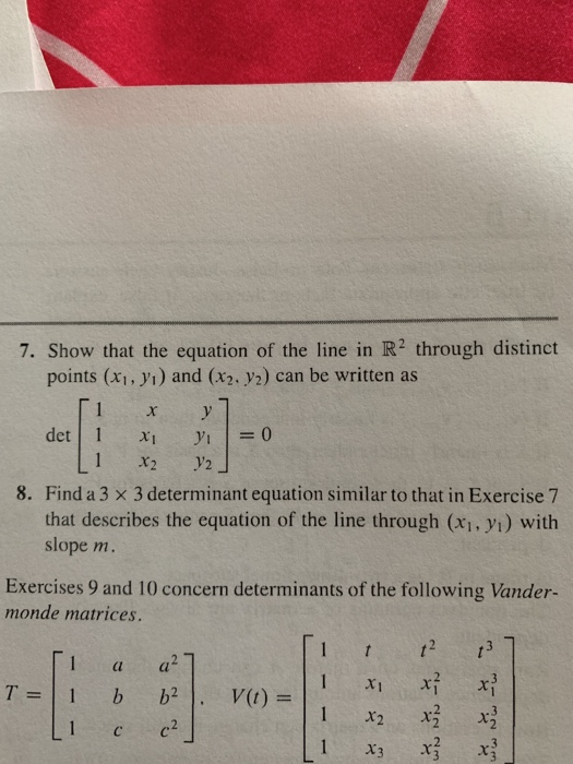 Show That The Equation Of The Lime In R2 Through Chegg Com