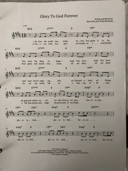 Glory To God Forever Words And Music By Steve Fee Chegg Com glory to god forever words and music by