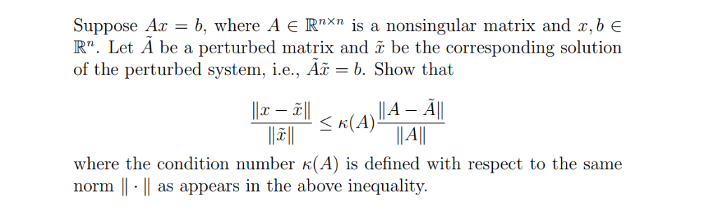 Suppose Ax B Where A E Rnxn Is A Nonsingular Matrix Chegg Com