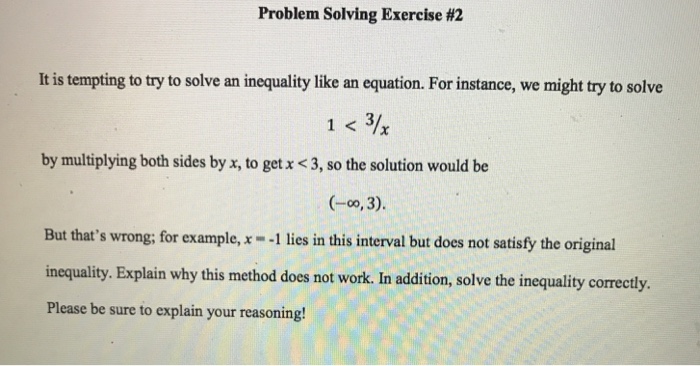 problem solving exercise