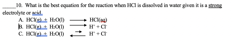 Solved 10 What Is The Best Equation For The Reaction When Chegg Com