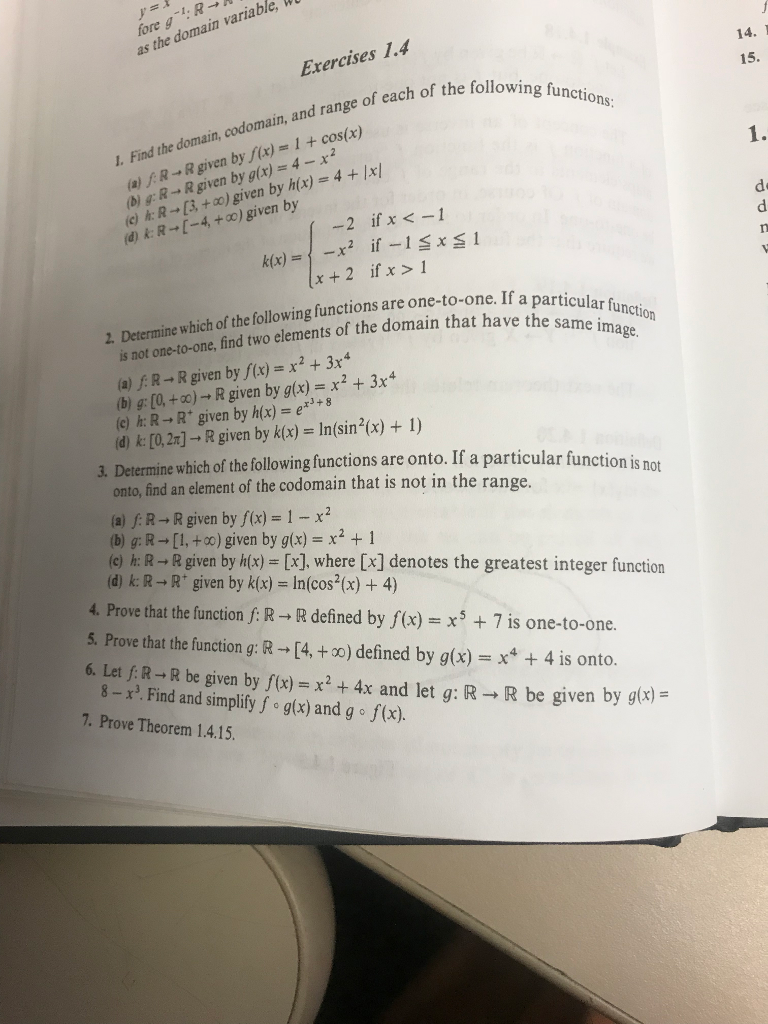 Solved Fore G 1 R As The Domain Variable 14 15 Exercis Chegg Com