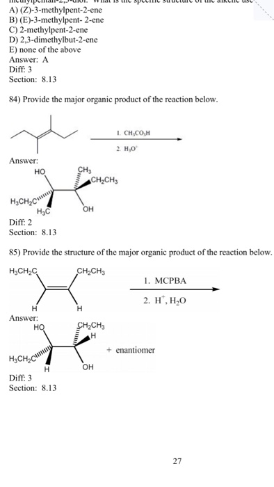 A Z 3 Methylpent 2 Ene B E 3 Methylpent 2 Ene Chegg Com